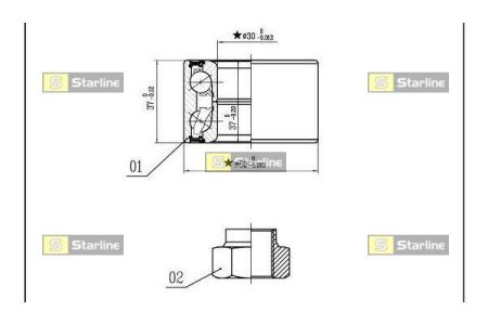 Подшипник ступицы Fiat Fiorino, 10/77-12/87 Подшипник ступицы Fiat Fiorino, 10/77-12/87