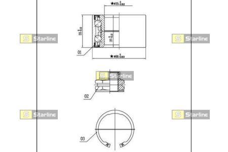 Подшипник ступицы Seat Ibiza, 06/84-12/93