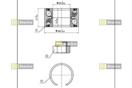 Подшипник ступицы Fiat Fiorino, 01/88-12/05