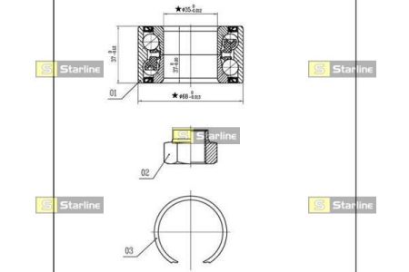 Подшипник ступицы Fiat Fiorino, 10/82-12/88